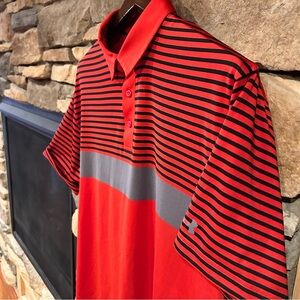 Under‎ Armour Red and Gray Performance Polo